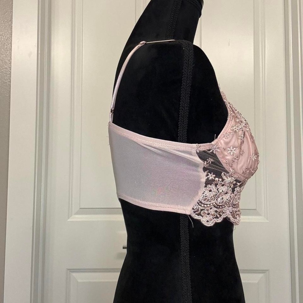 Blush Pink Lace Valentine's Bralette Lingerie Size S - Picture 3 of 5